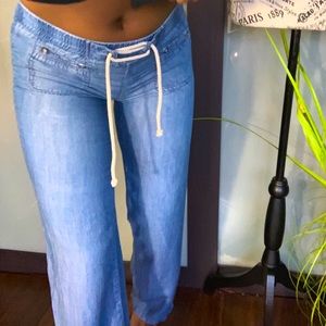 Light blue pants. Bootcut pants. Lowrise bootcut.